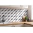 Placi decorative autoadezive perete, faianta forme geometrice, alb/ gri, 30,5x30,5 cm, acoperire 0,55mp, set 6 buc, d-c-Fix