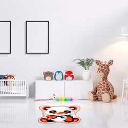 Covoras camera copii Davo Pro Panda, nylon, patrat, multicolor, 65x65cm, cod 33018