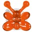 Cuier perete cu ventuza pentru copii, 2 agatatori, forma fluture, portocaliu, set 4 bucati, Kleine Wolke