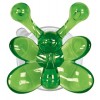 Cuier baie cu ventuza pentru copii, 2 agatatori, forma fluture, verde, set 4 bucati