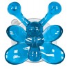 Cuier perete cu ventuza pentru copii, 2 agatatori, forma fluture, albastru, set 4 bucati