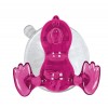 Cuier baie cu ventuza pentru copii, 2 agatatori, forma pasare, roz, set 4 bucati