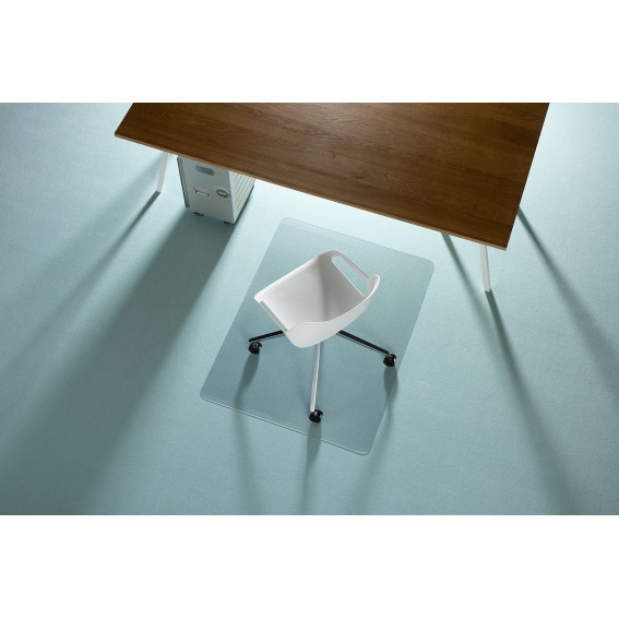 Protectie pardoseala pentru scaun de birou, mocheta si covor, Duragrip Meta, PET, cu zimti de ancorare, transparenta, 90 x 120 cm