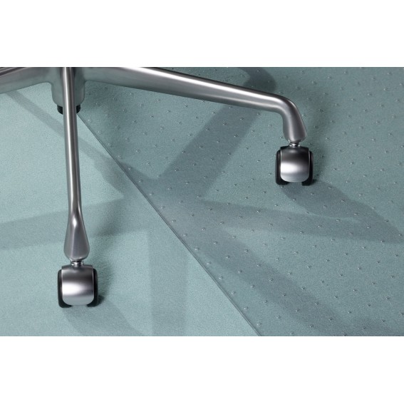 Protectie pardoseala pentru scaun de birou, mocheta si covor, Duragrip Meta, PET, cu zimti de ancorare, transparenta, 90 x 120 cm