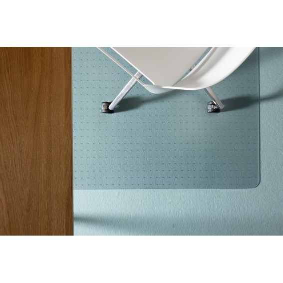 Protectie pardoseala pentru scaun de birou, mocheta si covor, Duragrip Meta, PET, cu zimti de ancorare, transparenta, 90 x 120 cm