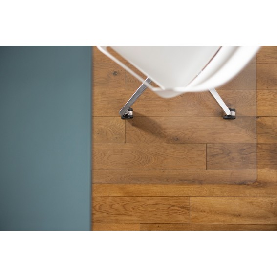 Protectie pardoseala pentru scaun de birou, parchet si suprafete dure, Duragrip Meta, PET, antiderapanta, transparenta, 90 x 120 cm