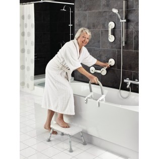 Scaun baie auxiliar ajustabil Ridder, antiderapant, alb, sustine maxim 150kg, A0102601, Sam