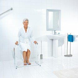 Cadru de sustinere pentru toaleta Ridder, mobil, cu cosulet de depozitare, pentru seniori, alb, sustine max 150 kg, A0110101 Cod 38013