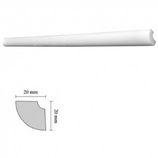 Bagheta polistiren decorativa alba, 200x2x2cm, bax 180 bucati, 360 ml/bax, H15, Decosa