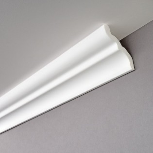 Bagheta polistiren decorativa, alba, 200x3.5x3.2cm, bax 120 bucati, 240 ml/bax, F35, Decosa