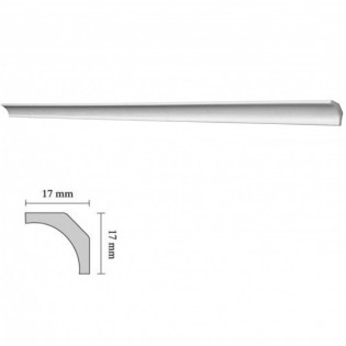Bagheta polistiren decorativa, alba, 200x1.7x1.7cm, bax 350 bucati, 700 ml/bax, PWX04, Decosa