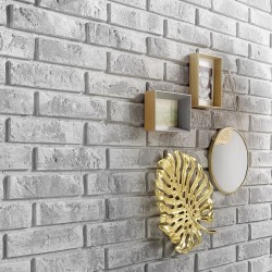 Panou decorativ polistiren Decosa Stone Brick, model imitatie caramida, alb, 59.5cm x 50cm x 2.5cm, bax 7 pachete x 0.97m², Cod 13115