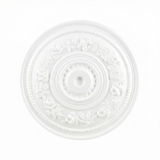Rozeta polistiren decorativa, model trandafir, alba, diametru 40 cm, bax 6 bucati, GS15-40, Decosa