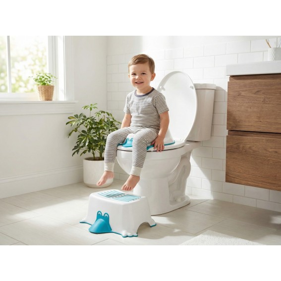 Reductor WC copii Sanit-Plast, albastru, antiderapant, sustine maxim 150Kg, Cod A41AN