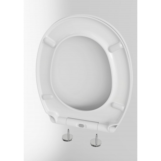 Capac WC cu inchidere lenta si sistem easy clean Sanit-Plast Ronda, duroplast, alb, Cod 021/MWC