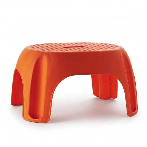 Scaun baie tip treapta copii/adulti, portocaliu, antiderapant, sustine maxim 100Kg, A1102614, Ridder, Fun