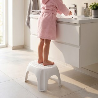Scaun baie tip treapta copii/adulti, alb, antiderapant, sustine maxim 100Kg, A1102601, Ridder, Fun