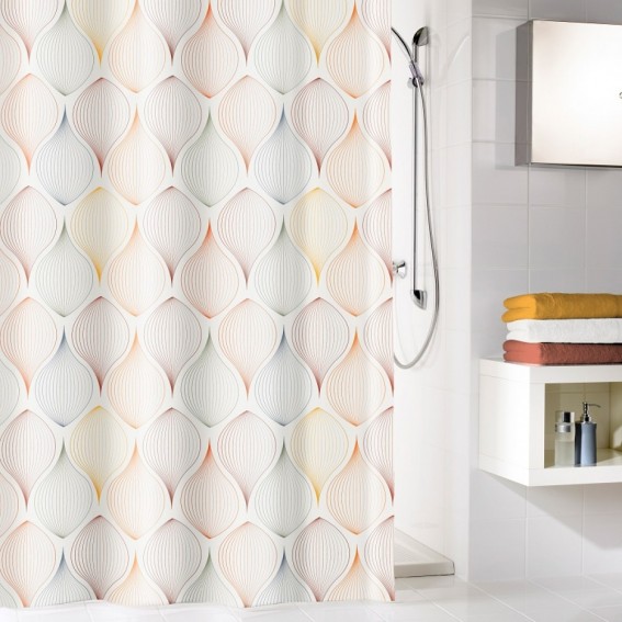 Set covoras baie 60x90cm + perdea dus 180x200cm, multicolor, poliester, Magic