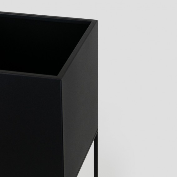 Suport ghiveci flori Lorient S, negru, metal, 19x19x47 cm, cod 111001