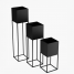 Suport ghiveci flori Lorient S, negru, metal, 19x19x47 cm, cod 111001