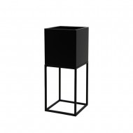 Suport ghiveci flori Lorient S, negru, metal, 19x19x47 cm