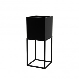 Suport ghiveci flori Lorient S, negru, metal, 19x19x47 cm
