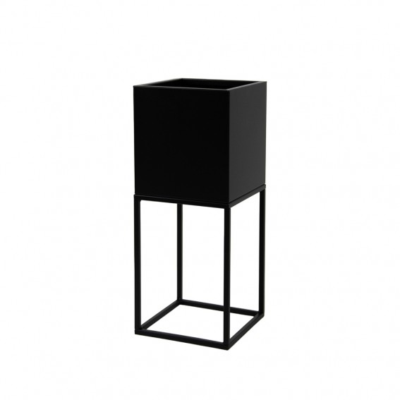 Suport ghiveci flori Lorient S, negru, metal, 19x19x47 cm, cod 111001