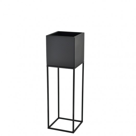 Suport ghiveci flori Lorient M, negru, metal, 19x19x67 cm, cod 111002