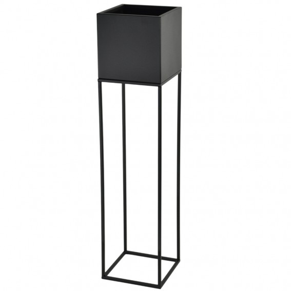 Suport ghiveci flori Lorient L, negru, metal, 19x19x87 cm, cod 111003