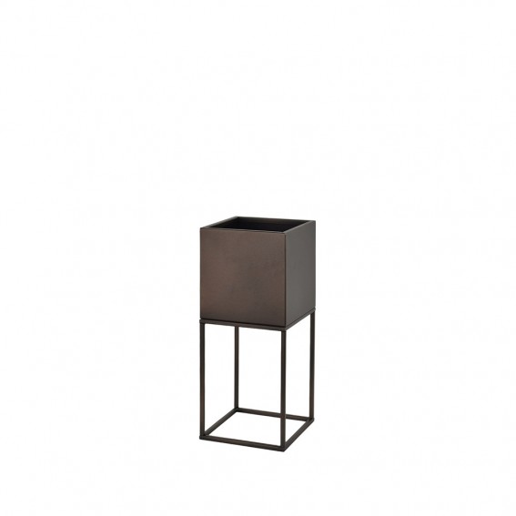 Suport ghiveci flori Lorient S, maro, metal, 19x19x47 cm, cod 111004