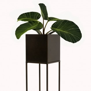 Suport ghiveci flori Lorient S, maro, metal, 19x19x47 cm