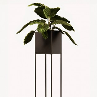 Suport ghiveci flori Lorient M, maro, metal, 19x19x67 cm