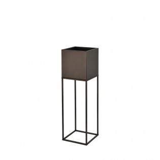 Suport ghiveci flori Lorient M, maro, metal, 19x19x67 cm