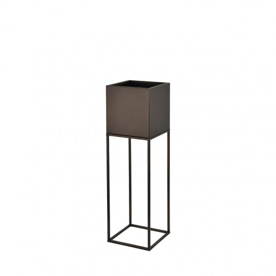 Suport ghiveci flori Lorient M, maro, metal, 19x19x67 cm, cod 111005