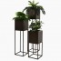 Suport ghiveci flori Lorient L, maro, metal, 19x19x87 cm, cod 111006