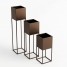Suport ghiveci flori Lorient L, maro, metal, 19x19x87 cm, cod 111006