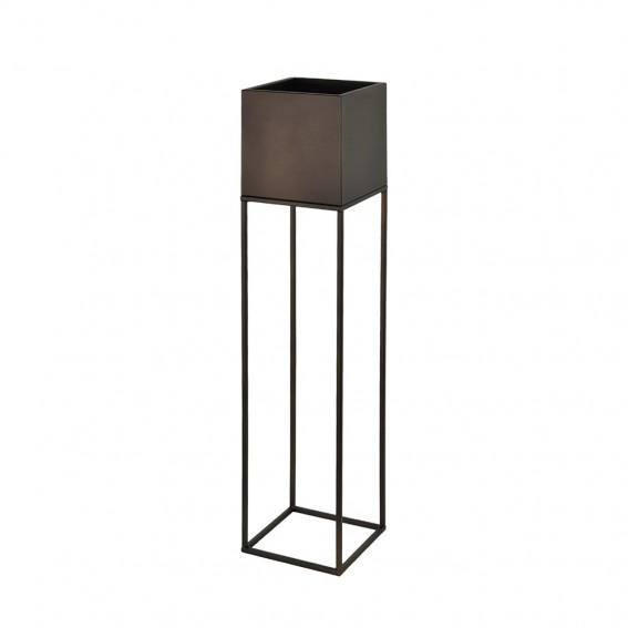 Suport ghiveci flori Lorient L, maro, metal, 19x19x87 cm, cod 111006