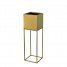 Suport ghiveci flori Lorient M, auriu, metal, 19x19x67 cm, cod 111008