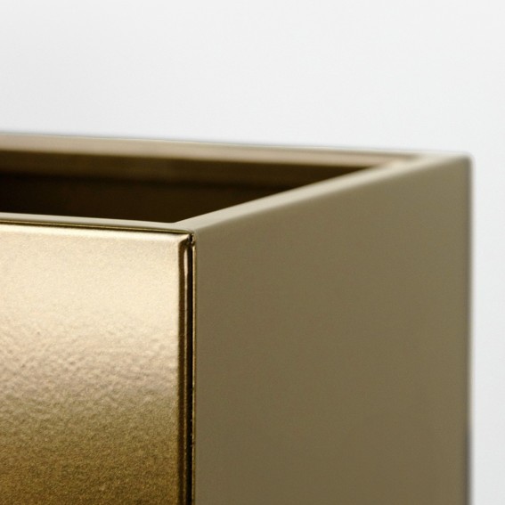Suport ghiveci flori Lorient L, auriu, metal, 19x19x87 cm, cod 111009
