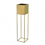 Suport ghiveci flori Lorient L, auriu, metal, 19x19x87 cm