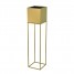 Suport ghiveci flori Lorient L, auriu, metal, 19x19x87 cm, cod 111009