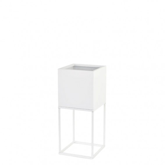 Suport ghiveci flori Lorient S, alb, metal,19x19x47 cm, cod 111010
