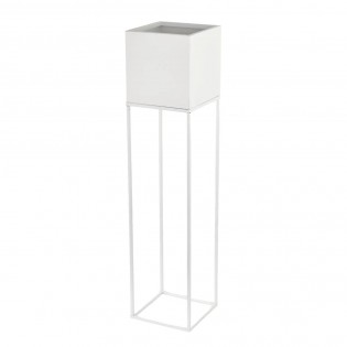 Suport ghiveci flori Lorient L, alb, metal, 19x19x87 cm