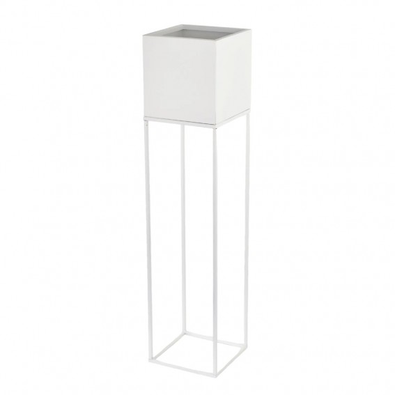 Suport ghiveci flori Lorient L, alb, metal, 19x19x87 cm, cod 111012