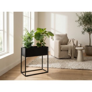 Suport ghiveci flori Marsylia S, negru, metal, 60x23x60 cm