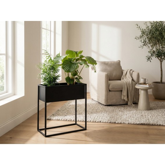 Suport ghiveci flori Marsylia S, negru, metal, 60x23x60 cm, cod 111013