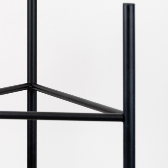 Suport ghiveci flori Lizio L, negru, metal, 27x60 cm, cod 111028