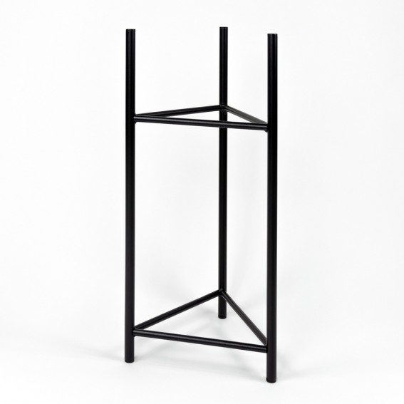 Suport ghiveci flori Lizio L, negru, metal, 27x60 cm, cod 111028