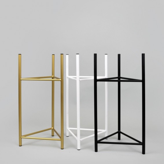 Suport ghiveci flori Lizio L, negru, metal, 27x60 cm, cod 111028