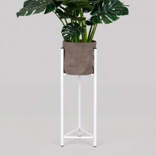 Suport ghiveci flori Lizio M, alb, metal, 23x60 cm